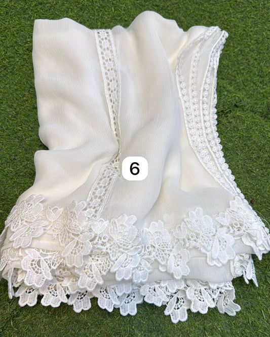 Pure Chiffion Dupatta (white)