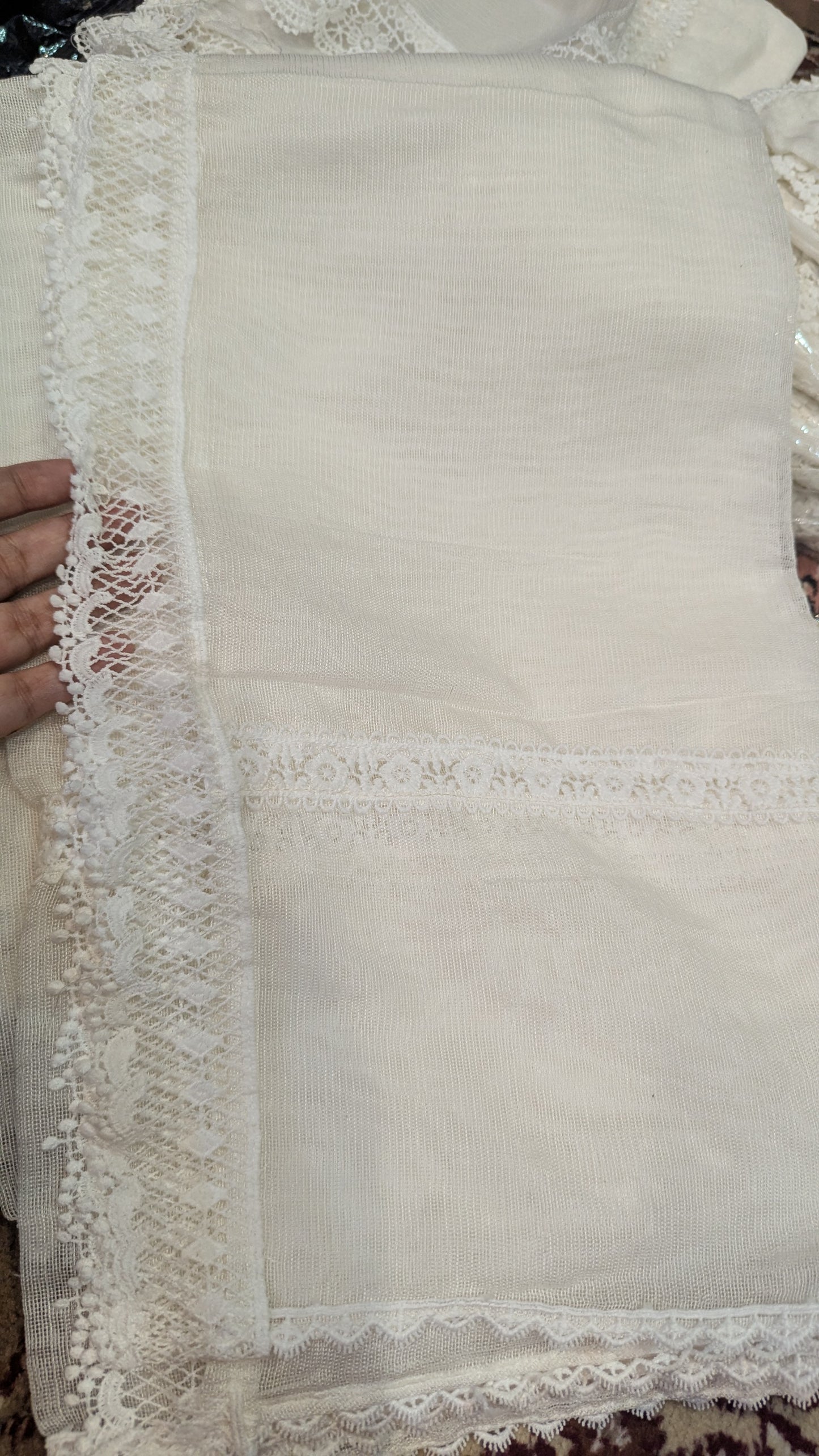 Khaddi Net White On White