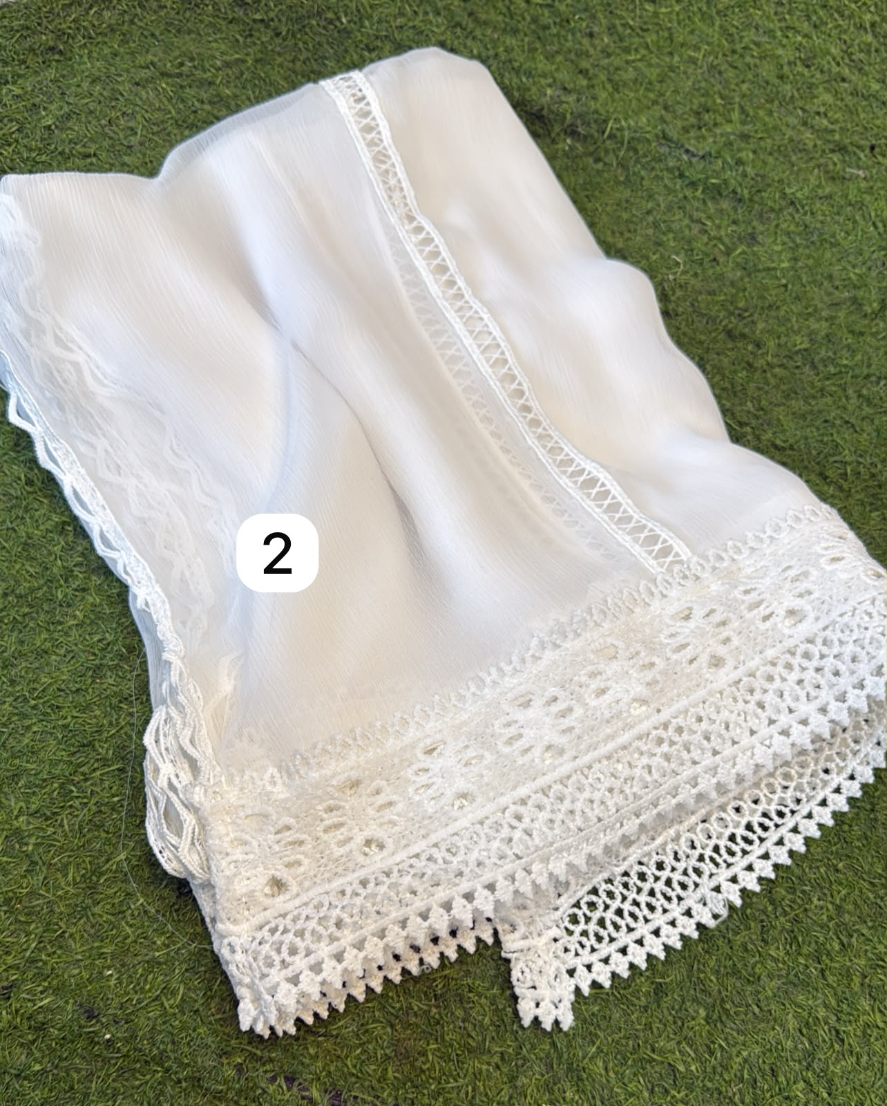 Pure Chiffion Dupatta (white)