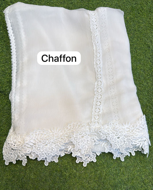 Pure Chiffion Dupatta (white)