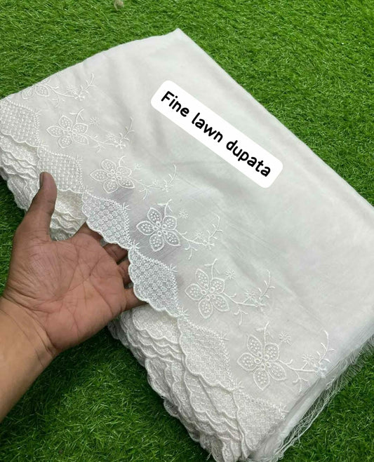 Voile Lawn White On White