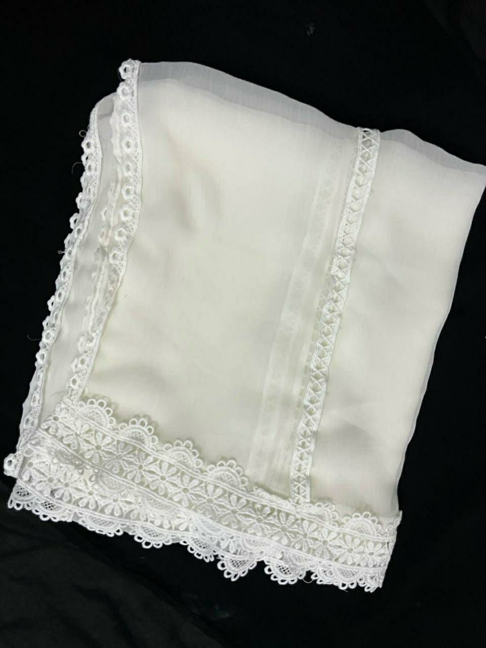 Pure Chiffion Dupatta (white)