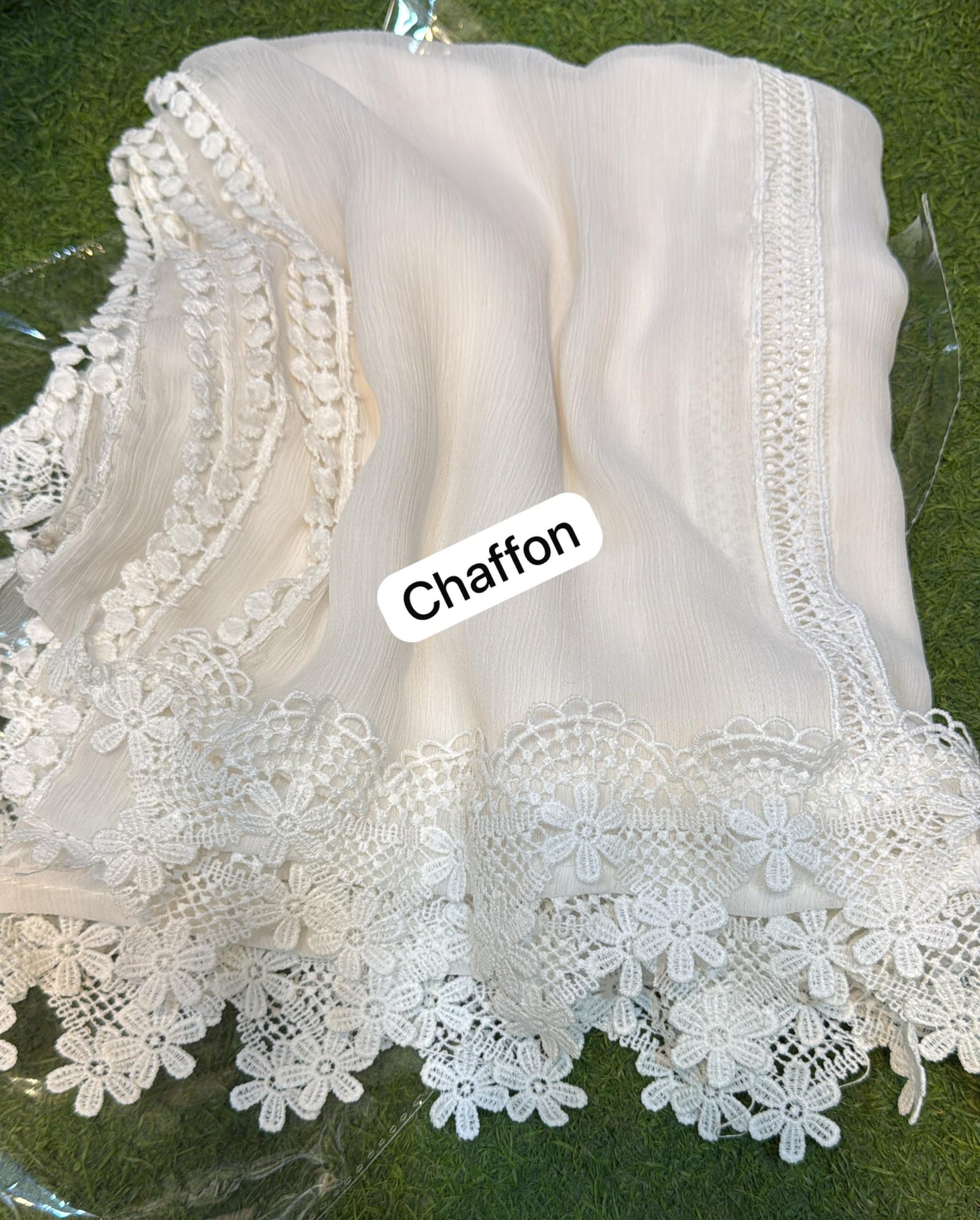 Pure Chiffion Dupatta (white)