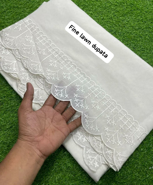 Voile Lawn White On White