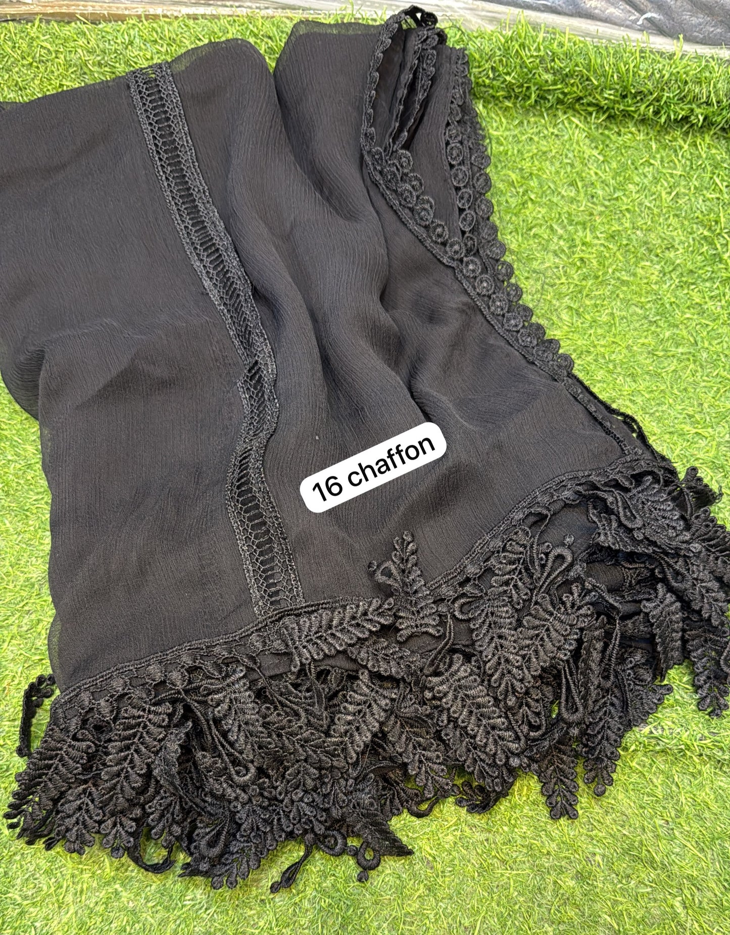 Pure Chiffion Dupatta (black)