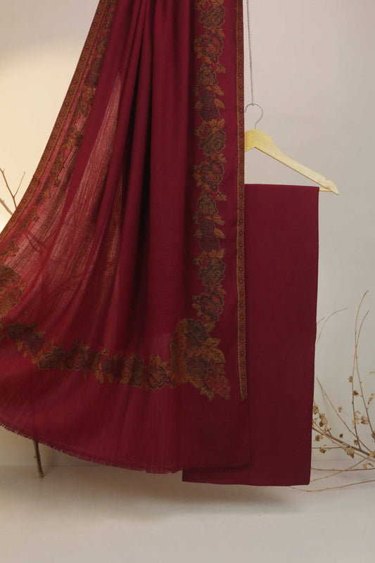 Kaani Pashmina Shawls (Maroon)