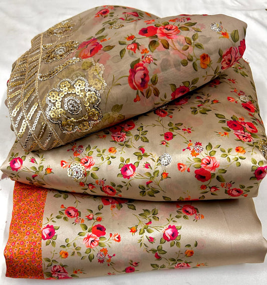 3pc Embroidered Shamose Silk