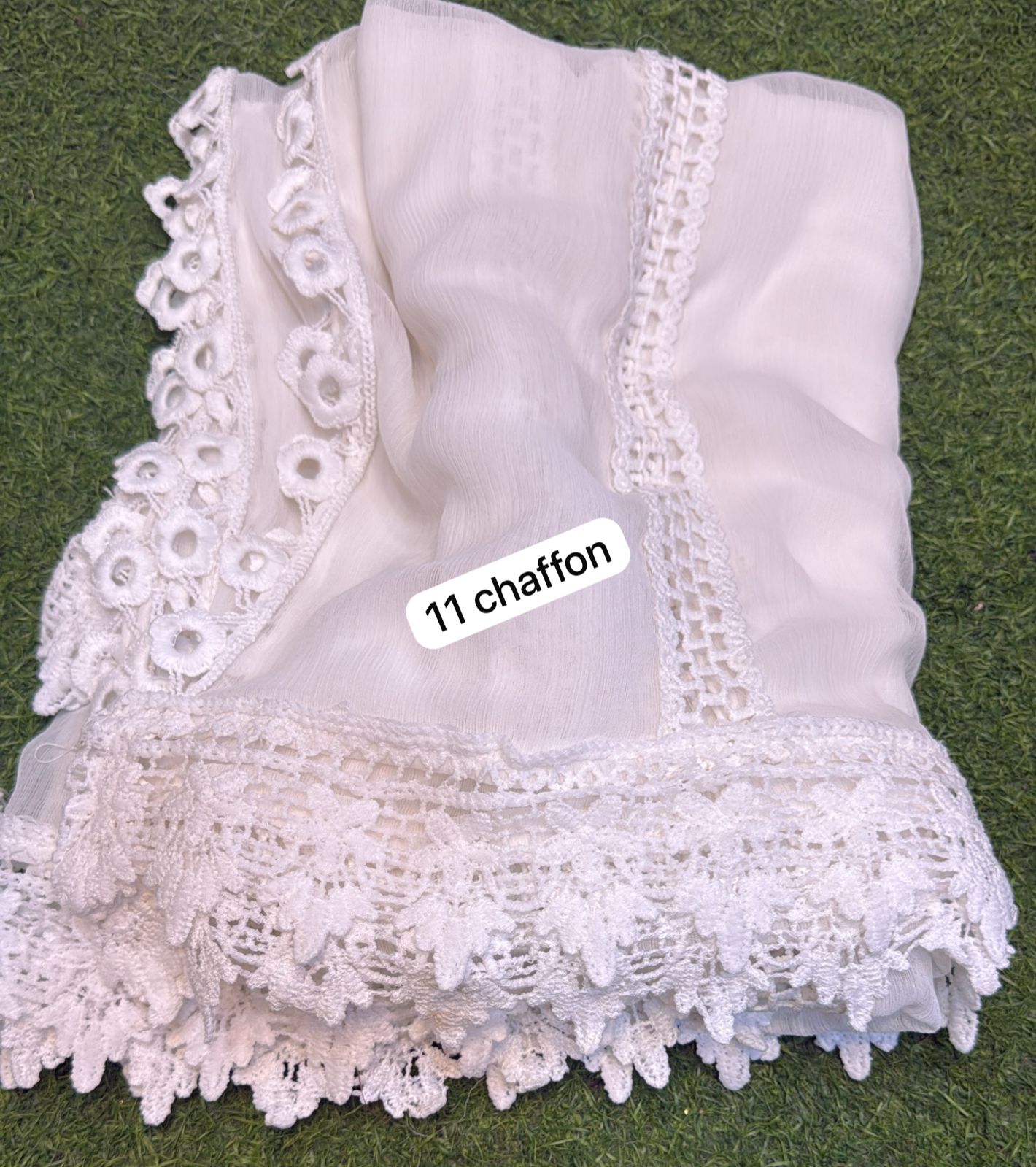Pure Chiffion Dupatta (white)