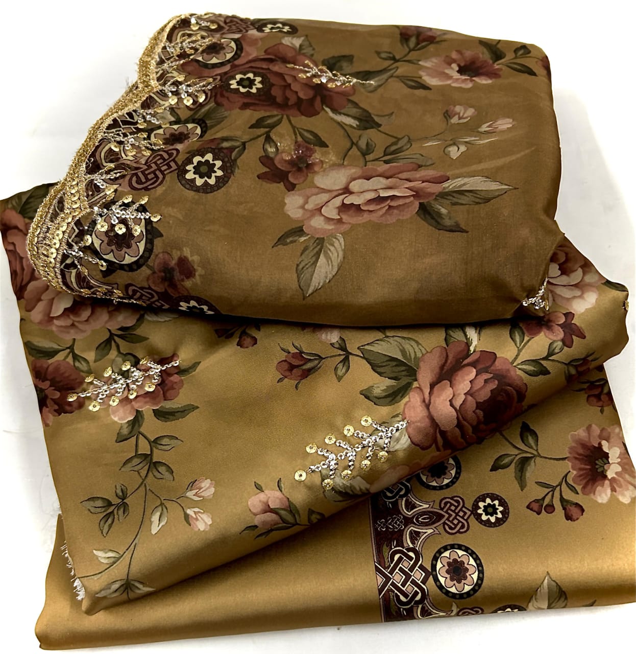 3pc Embroidered Shamose Silk