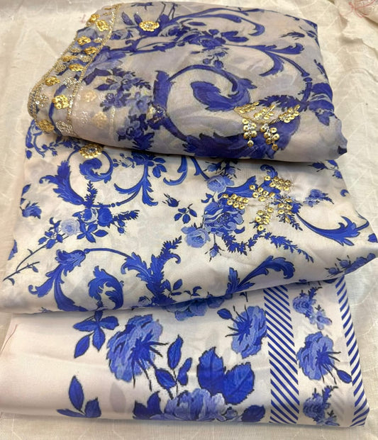 3pc Embroidered Shamose Silk