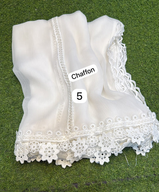 Pure Chiffion Dupatta (white)