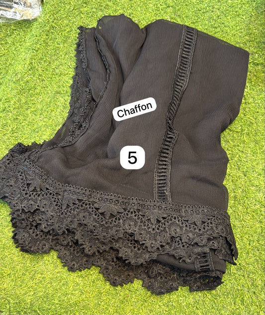 Pure Chiffion Dupatta (black)
