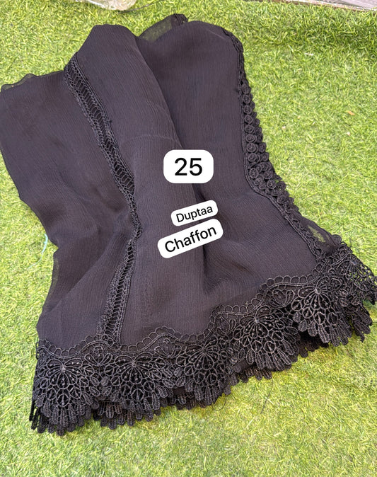 Pure Chiffion Dupatta (black)