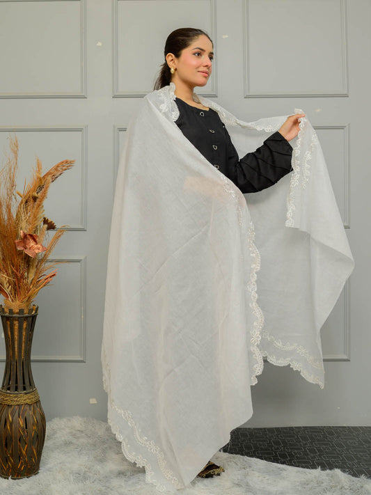 Voile Lawn Dupatta (white)
