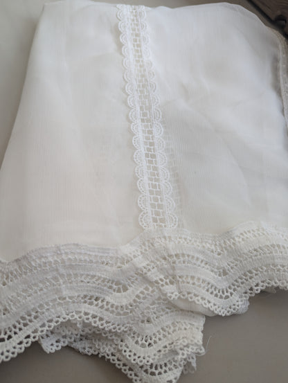 Pure Chiffion Dupatta (white) d
