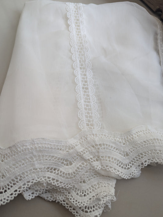 Pure Chiffion Dupatta (white) d