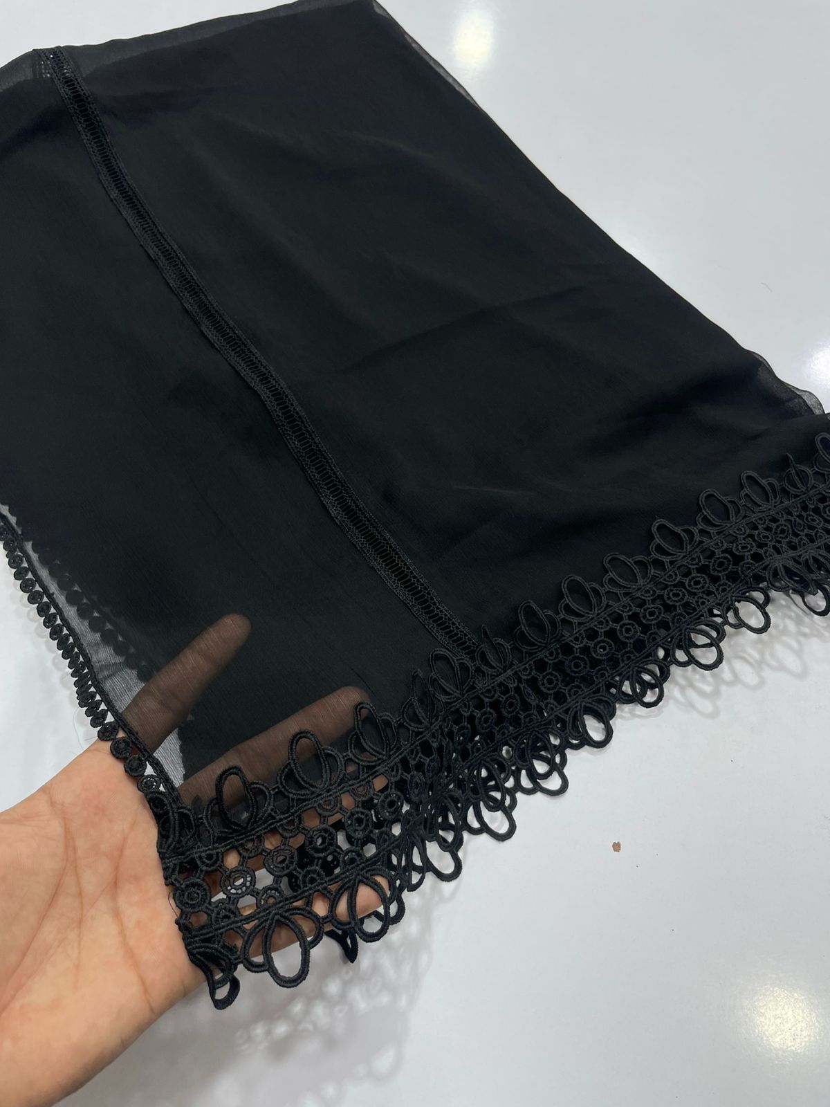 Pure Chiffion Dupatta (black)