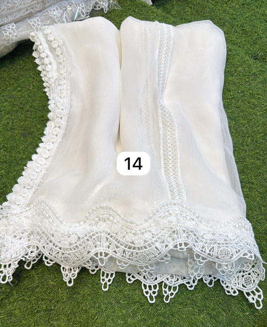Pure Chiffion Dupatta (white)
