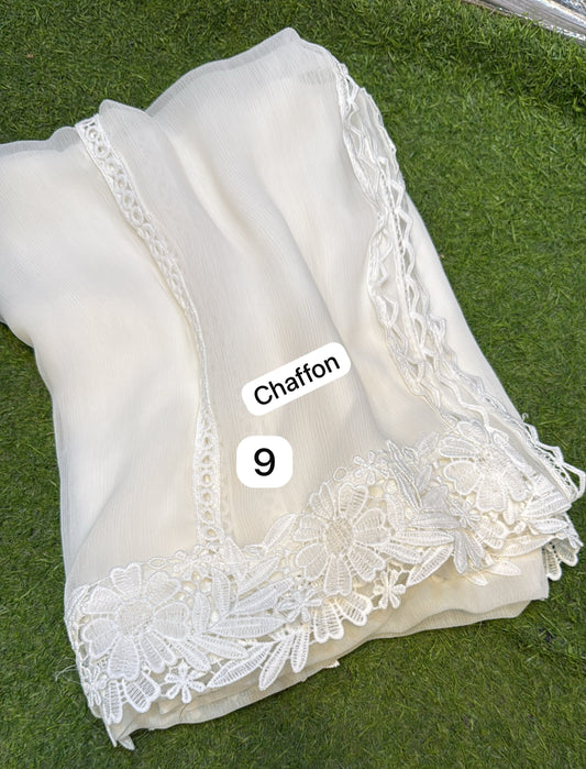 Pure Chiffion Dupatta (white)
