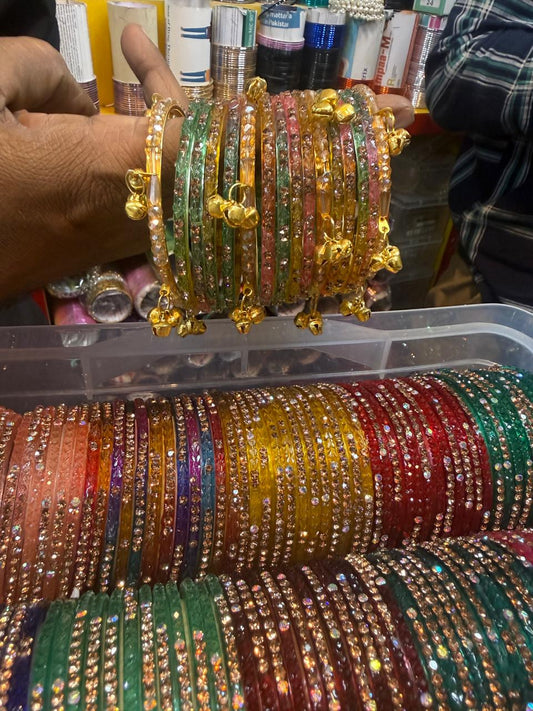 Original Indian Raindrops Bangles Set (Light Multi)