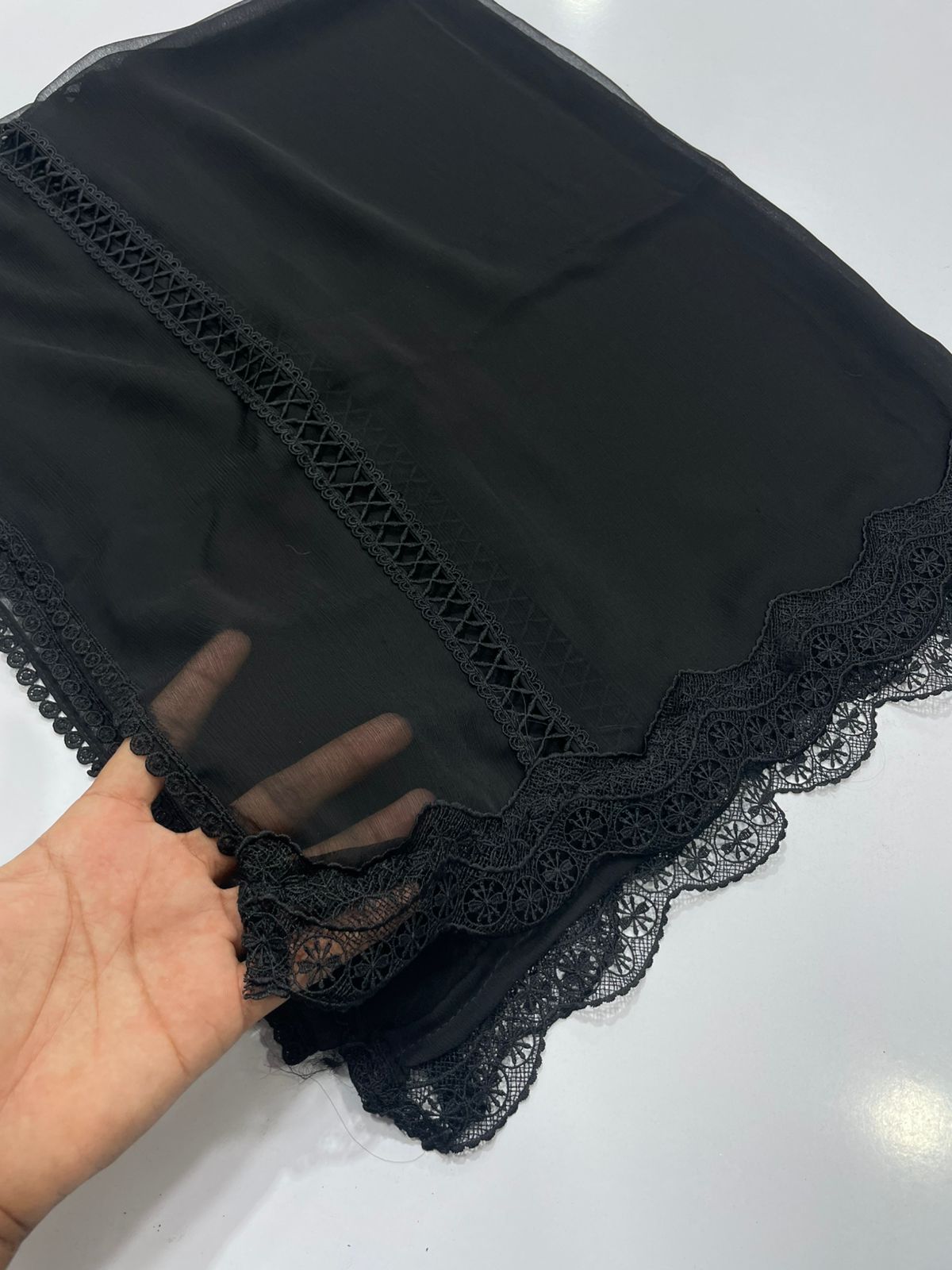 Pure Chiffion Dupatta (black)