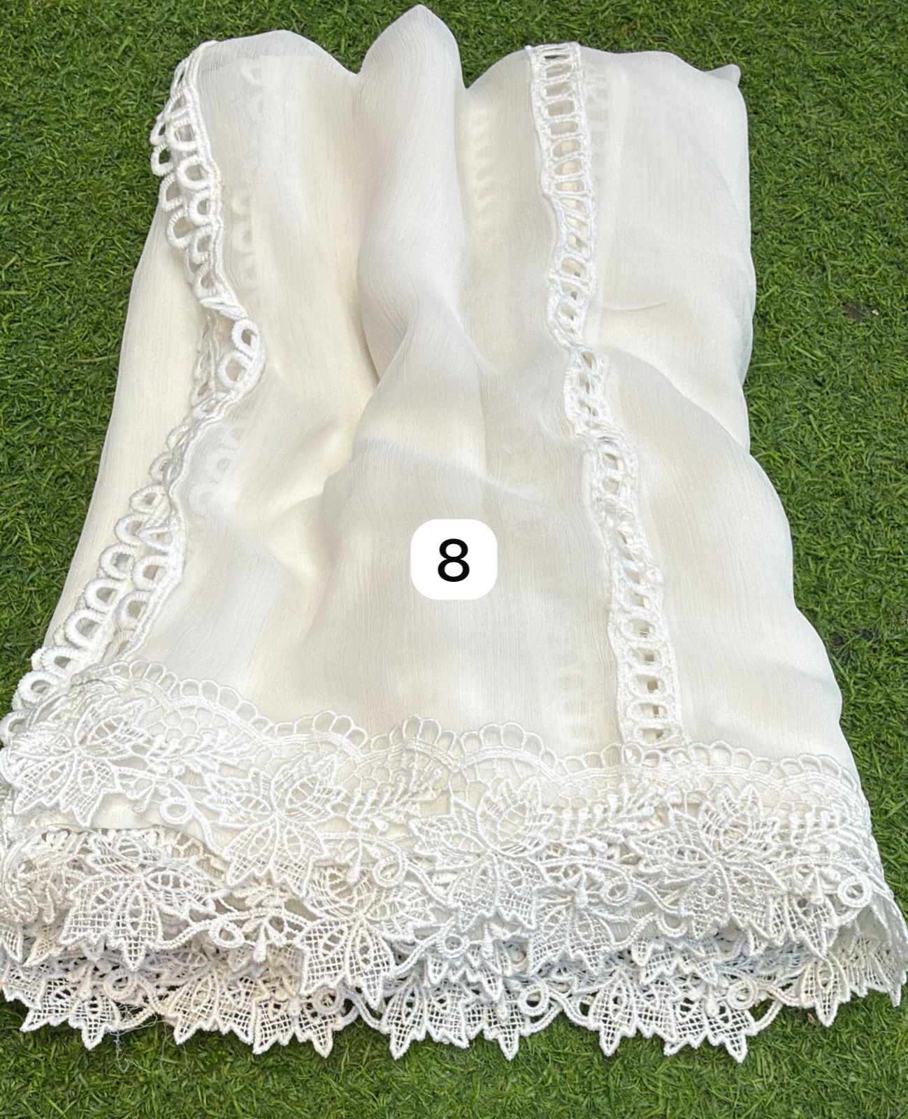 Pure Chiffion Dupatta (white)