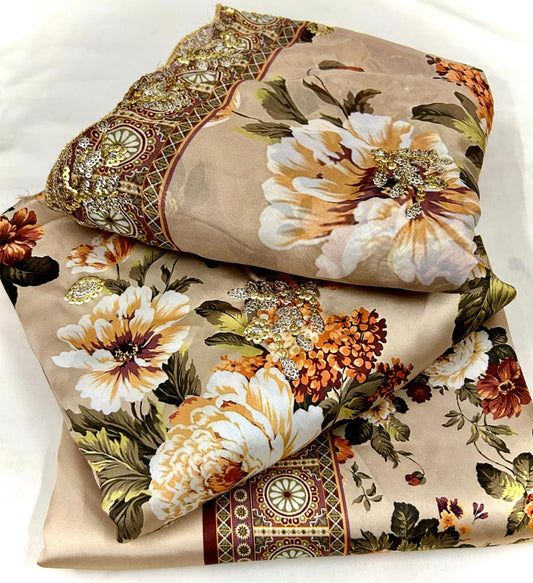 3pc Embroidered Shamose Silk