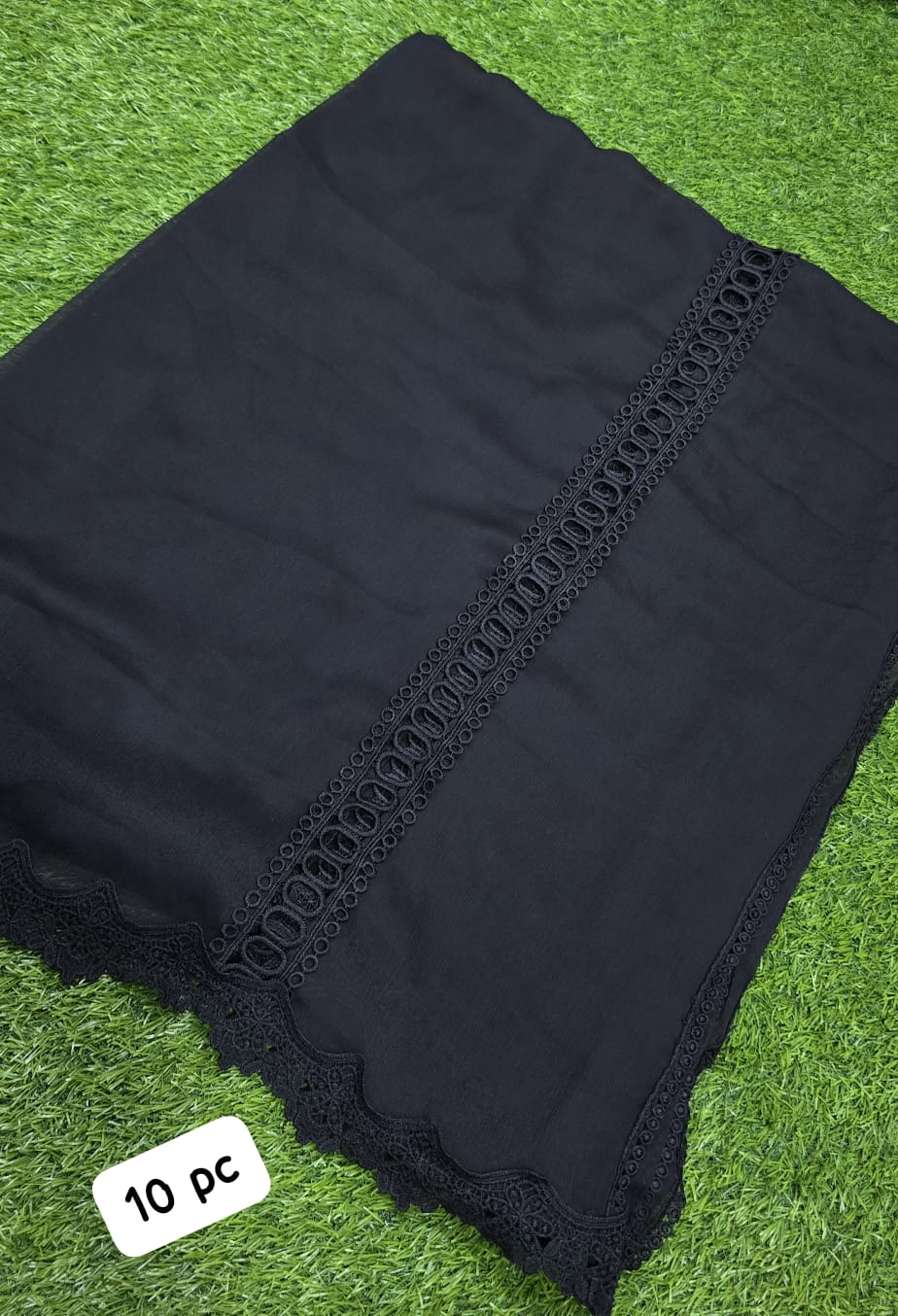 Pure Chiffon Dupatta (black)