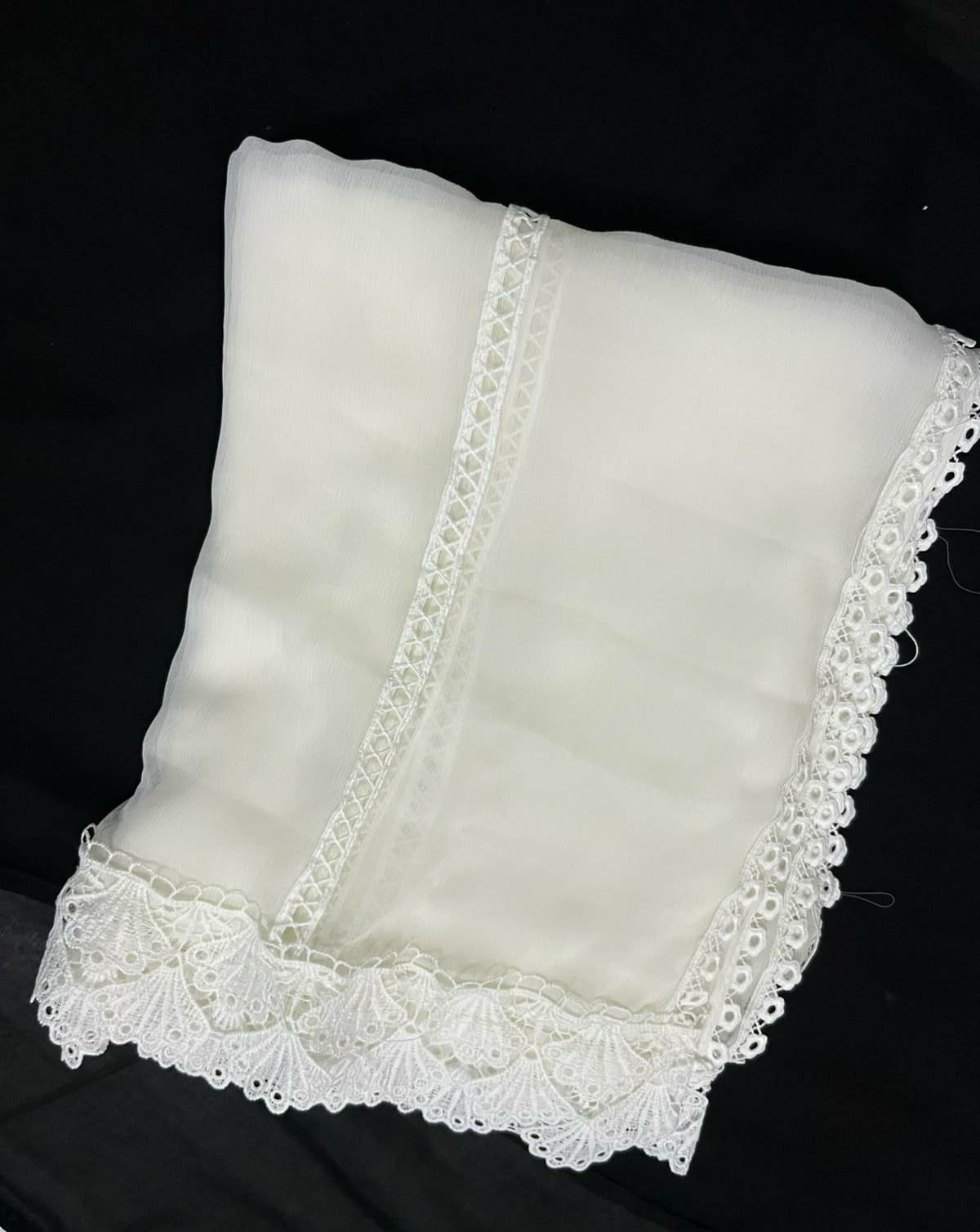 Pure Chiffion Dupatta (white)