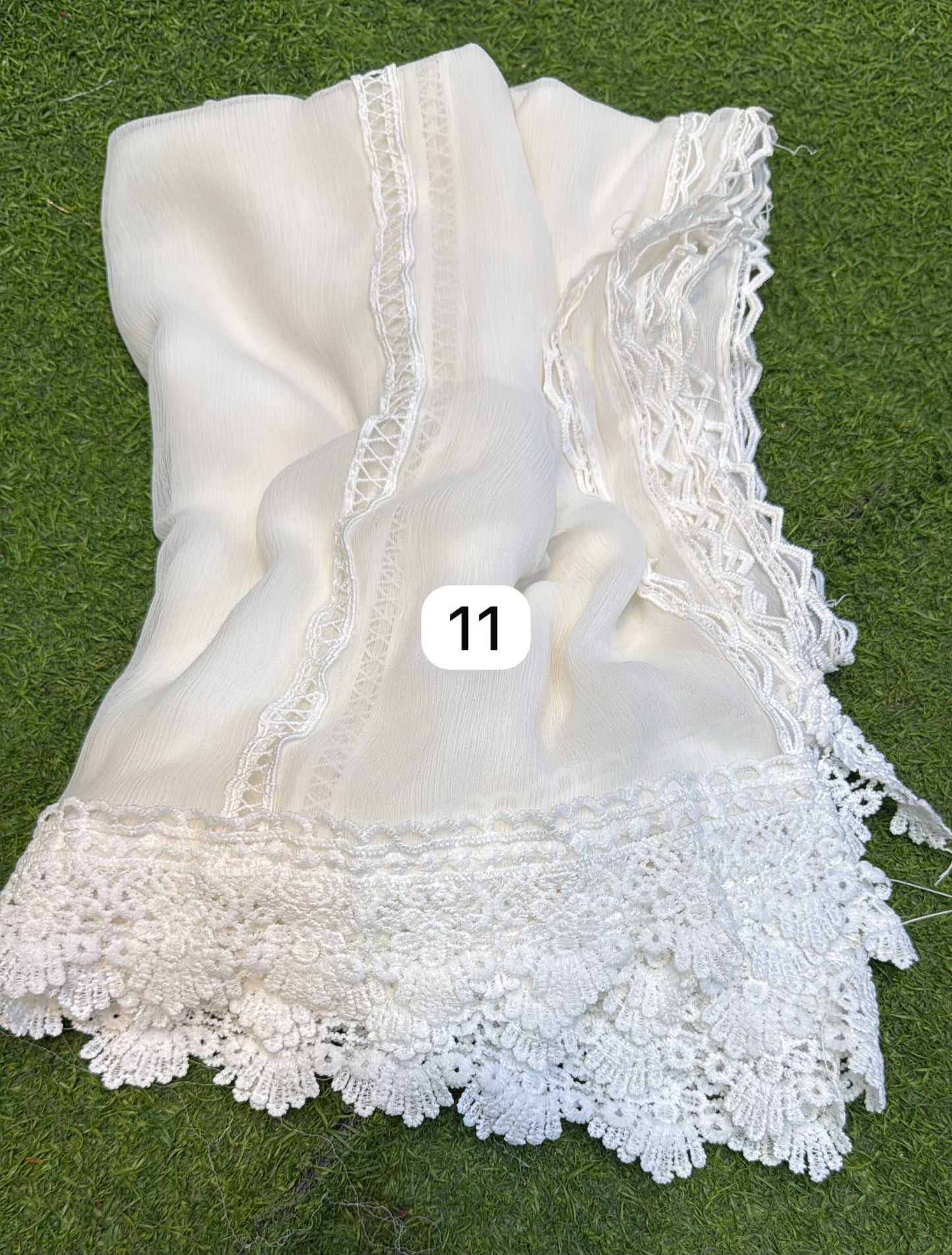 Pure Chiffion Dupatta (white)