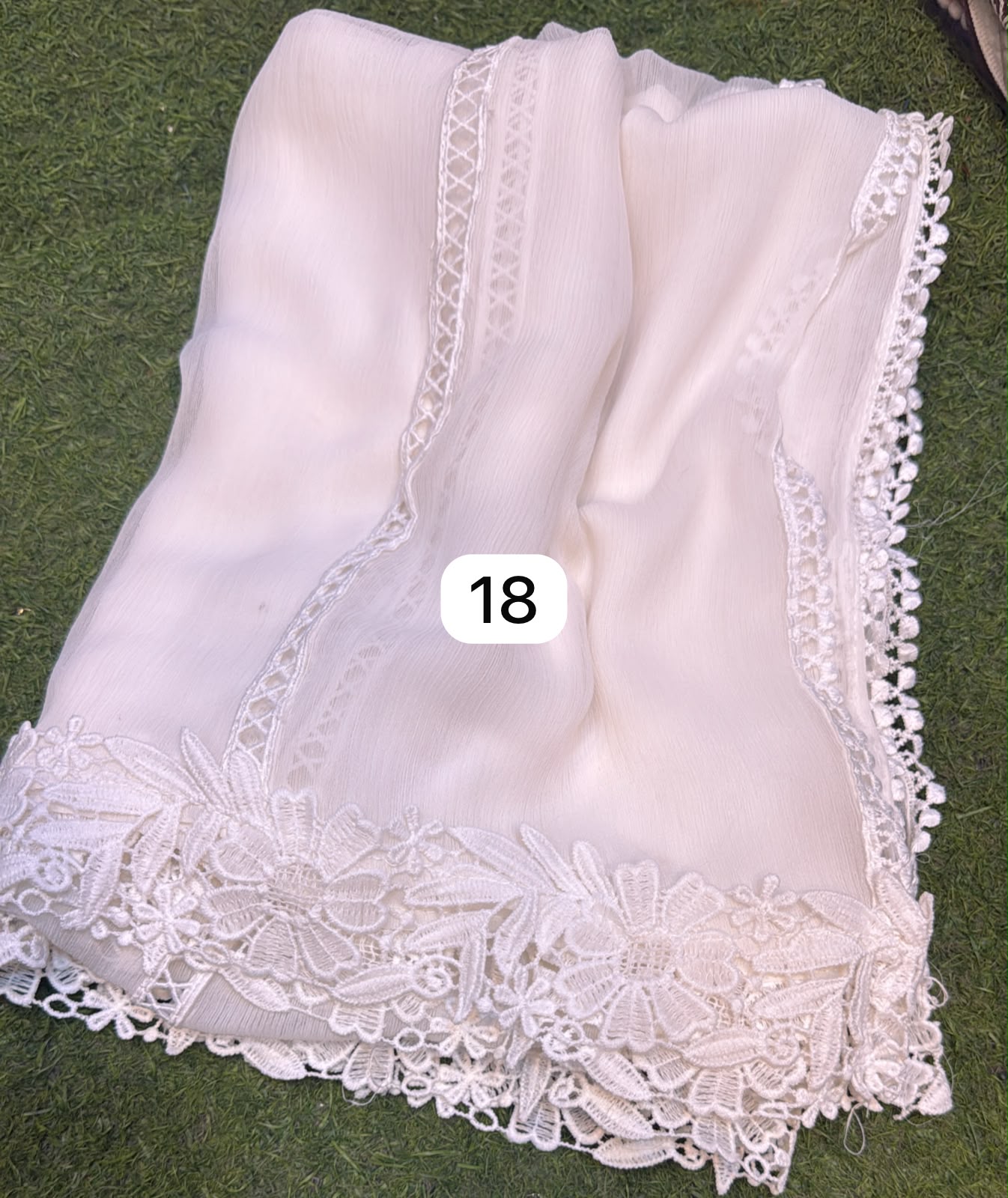 Pure Chiffion Dupatta (white)