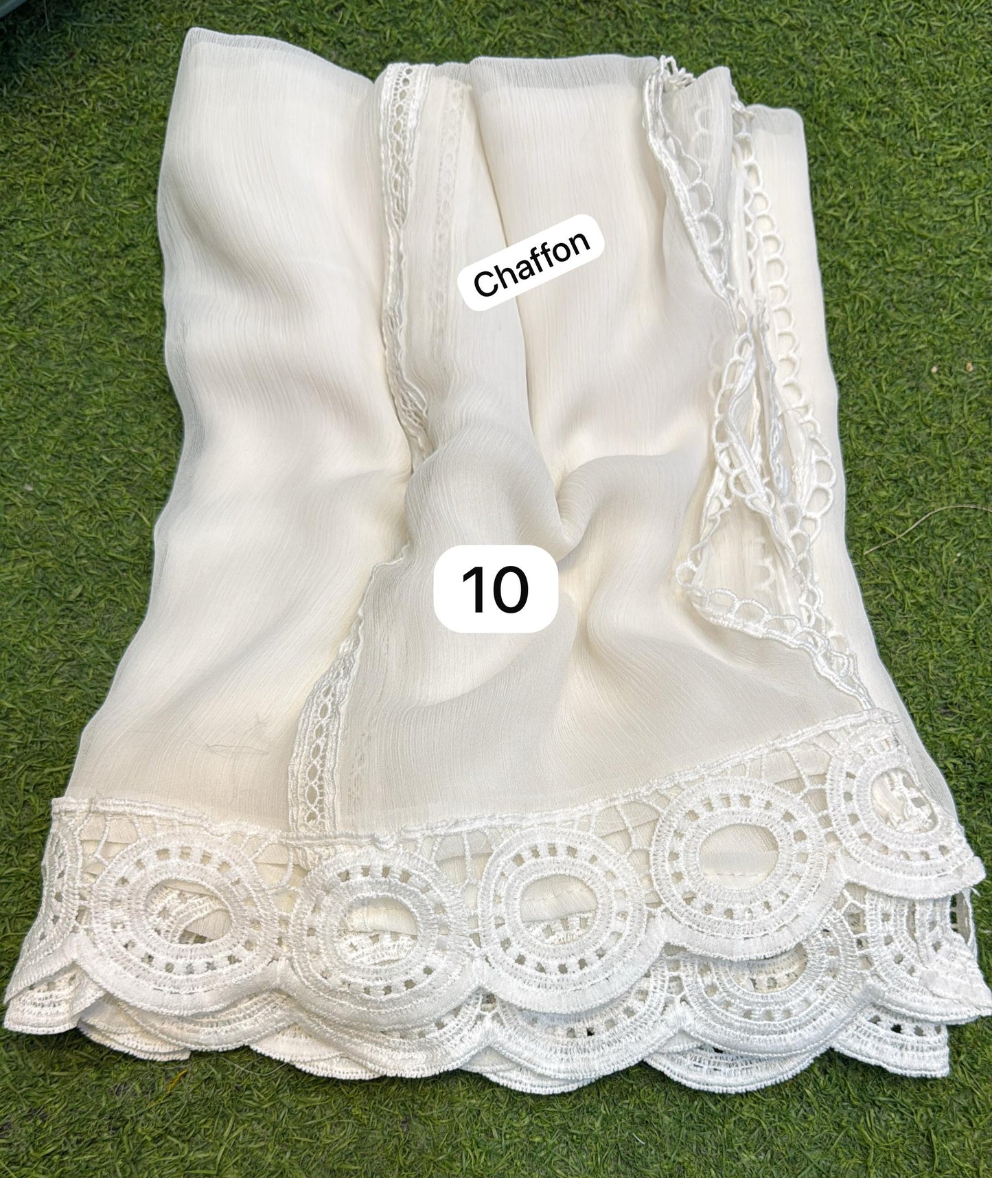 Pure Chiffion Dupatta (white)