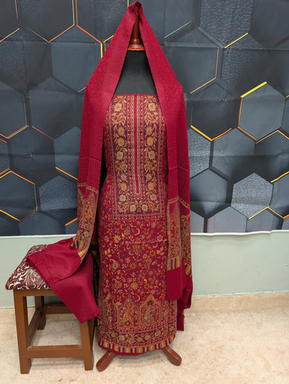 3PC Pashmina Kaani Unstitched Suit