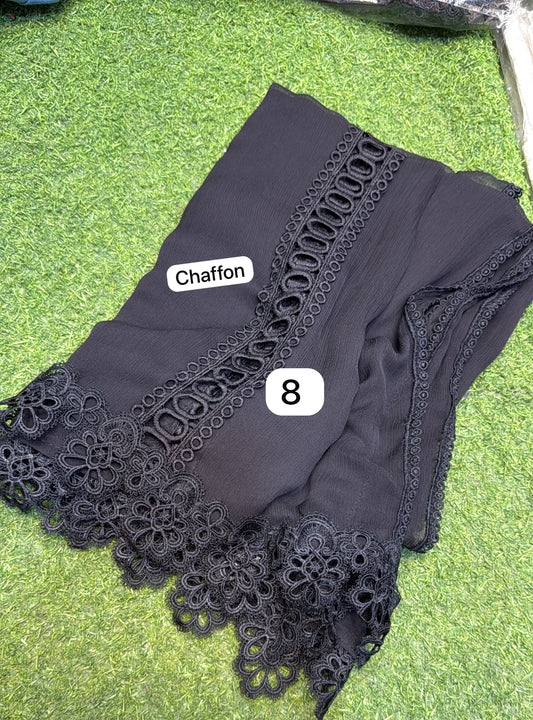 Pure Chiffon Dupatta (black)
