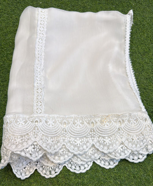 Pure Chiffion Dupatta (white)