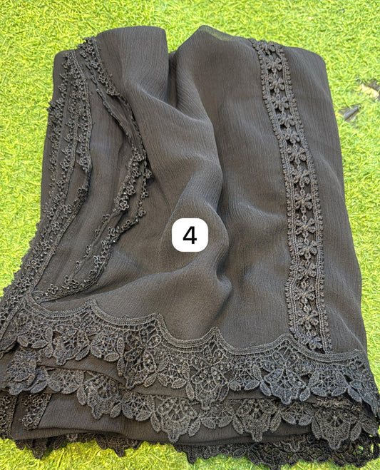 Pure Chiffon Dupatta (black)