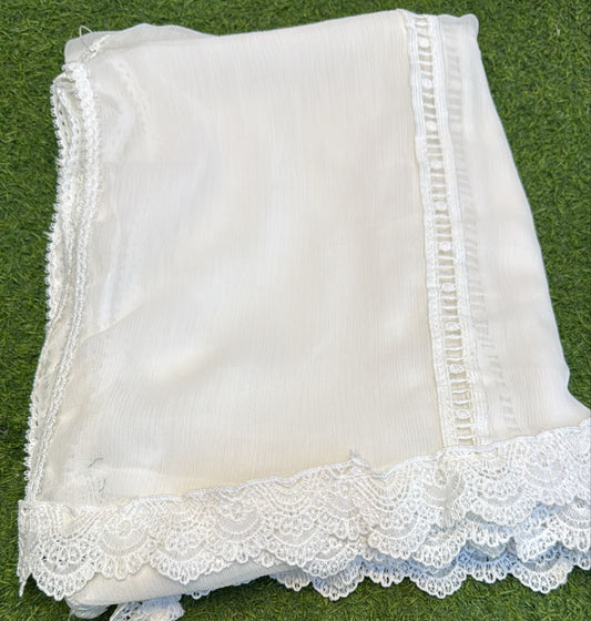 Pure Chiffion Dupatta (white)