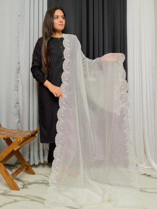 Pure Lawn Dupatta (white)