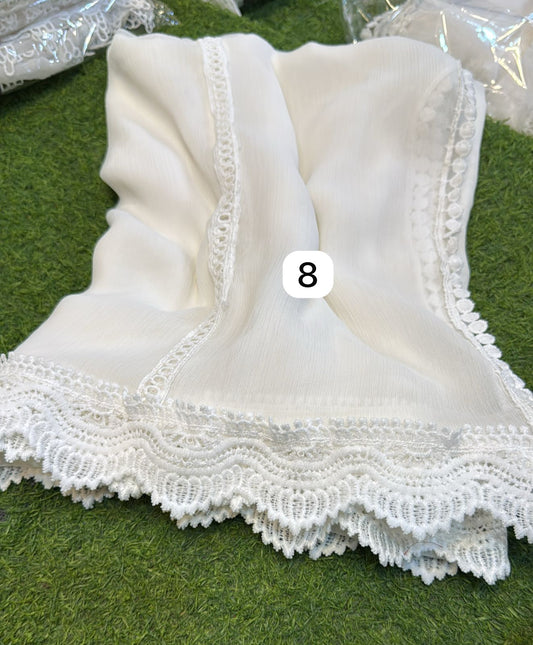 Pure Chiffion Dupatta (white)