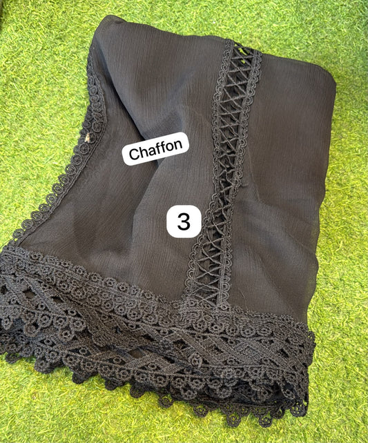 Pure Chiffion Dupatta (black)