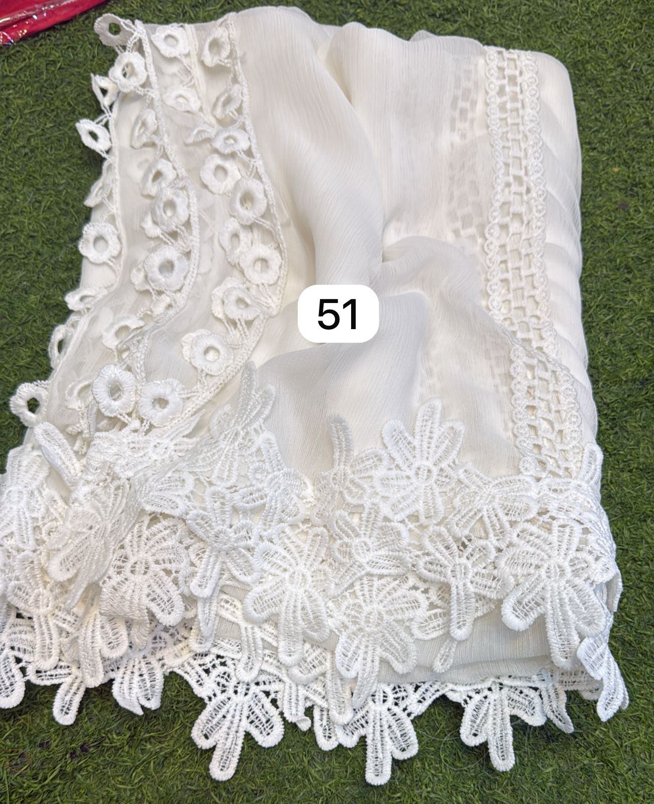 Pure Chiffion Dupatta (white)