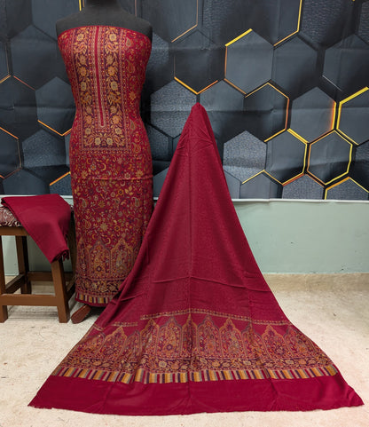 3PC Pashmina Kaani Unstitched Suit