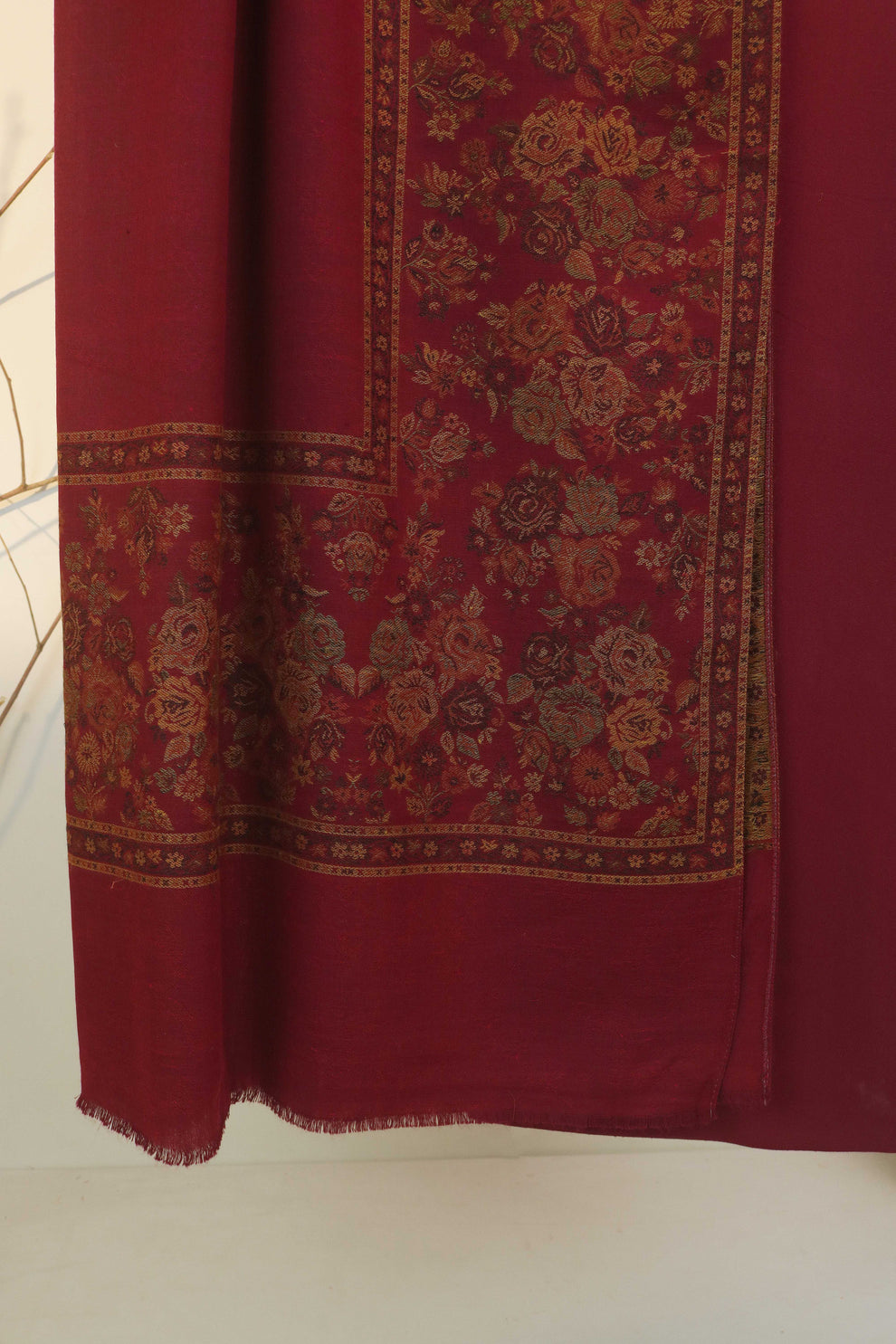 3PC Pashmina Kaani border Unstitched Suit