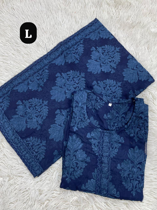 Indian Chiffion Chicken Kari (Navy blue with Blue)