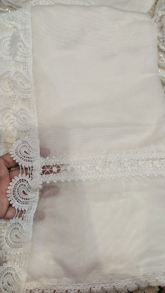 Khaddi Net White On White