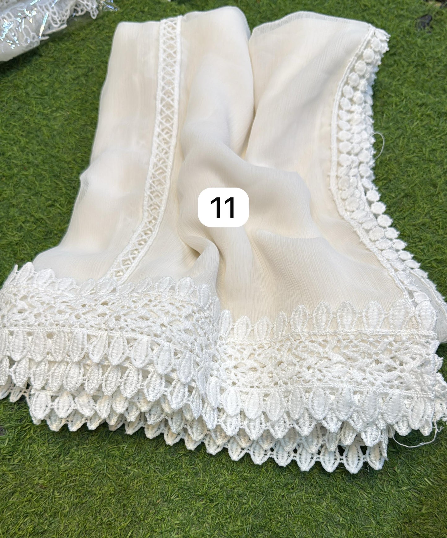 Pure Chiffion Dupatta (white)
