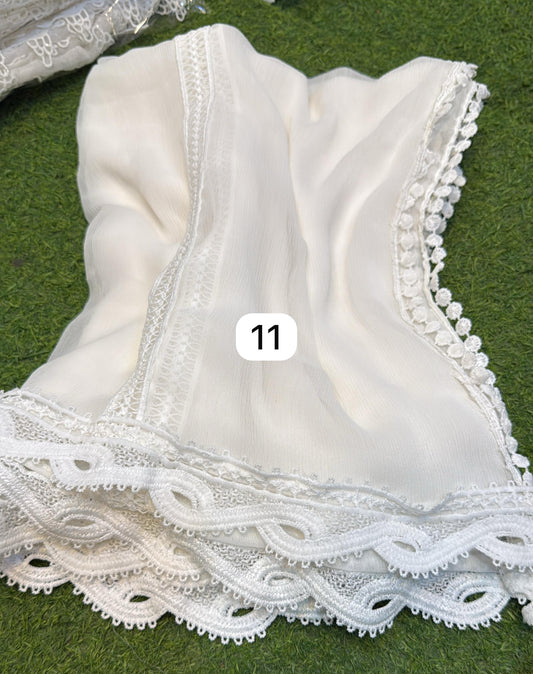 Pure Chiffion Dupatta (white)