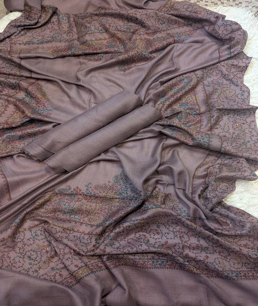 3PC Pashmina Unstitched Suit (Lilac)