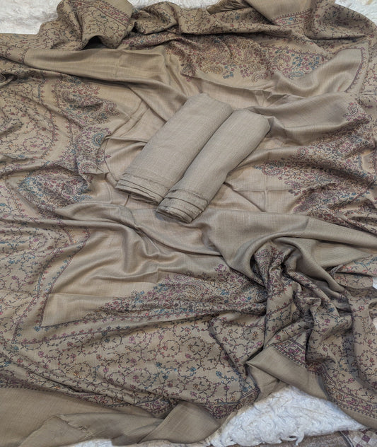 3PC Pashmina Unstitched Suit (Skin)