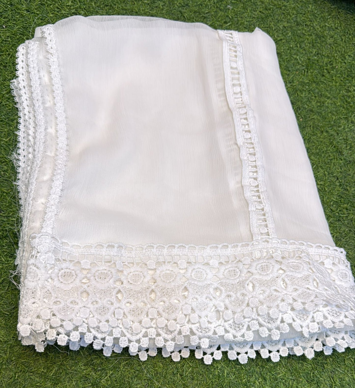 Pure Chiffion Dupatta (white)